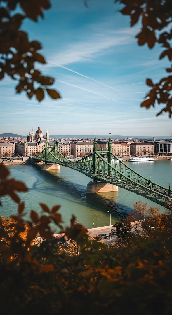 Liberty Bridge Budapest in Autumn Framing