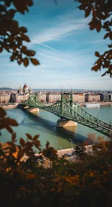 Liberty Bridge Budapest in Autumn Framing