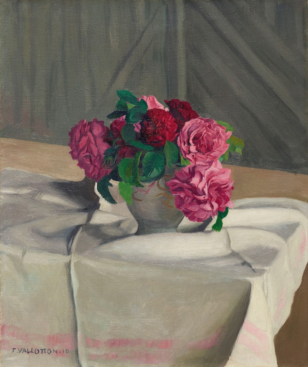 Roses dans un sucrier blanc 1910