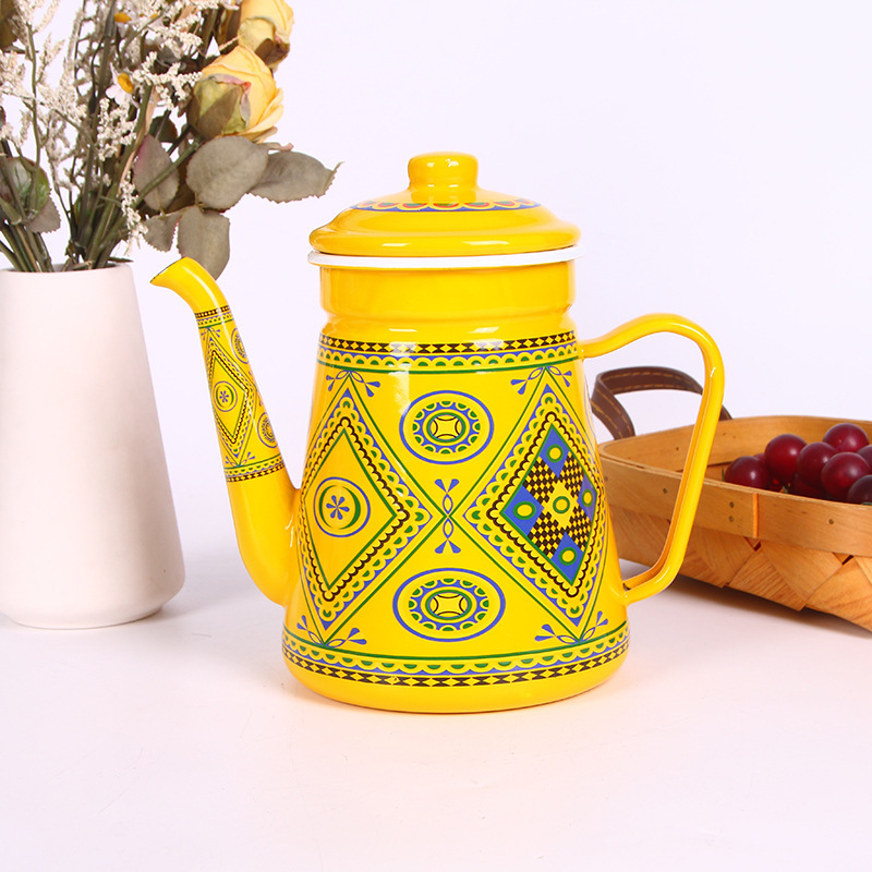 Enamel Coffee Pot with Swan Neck, 1.2–1.5 L