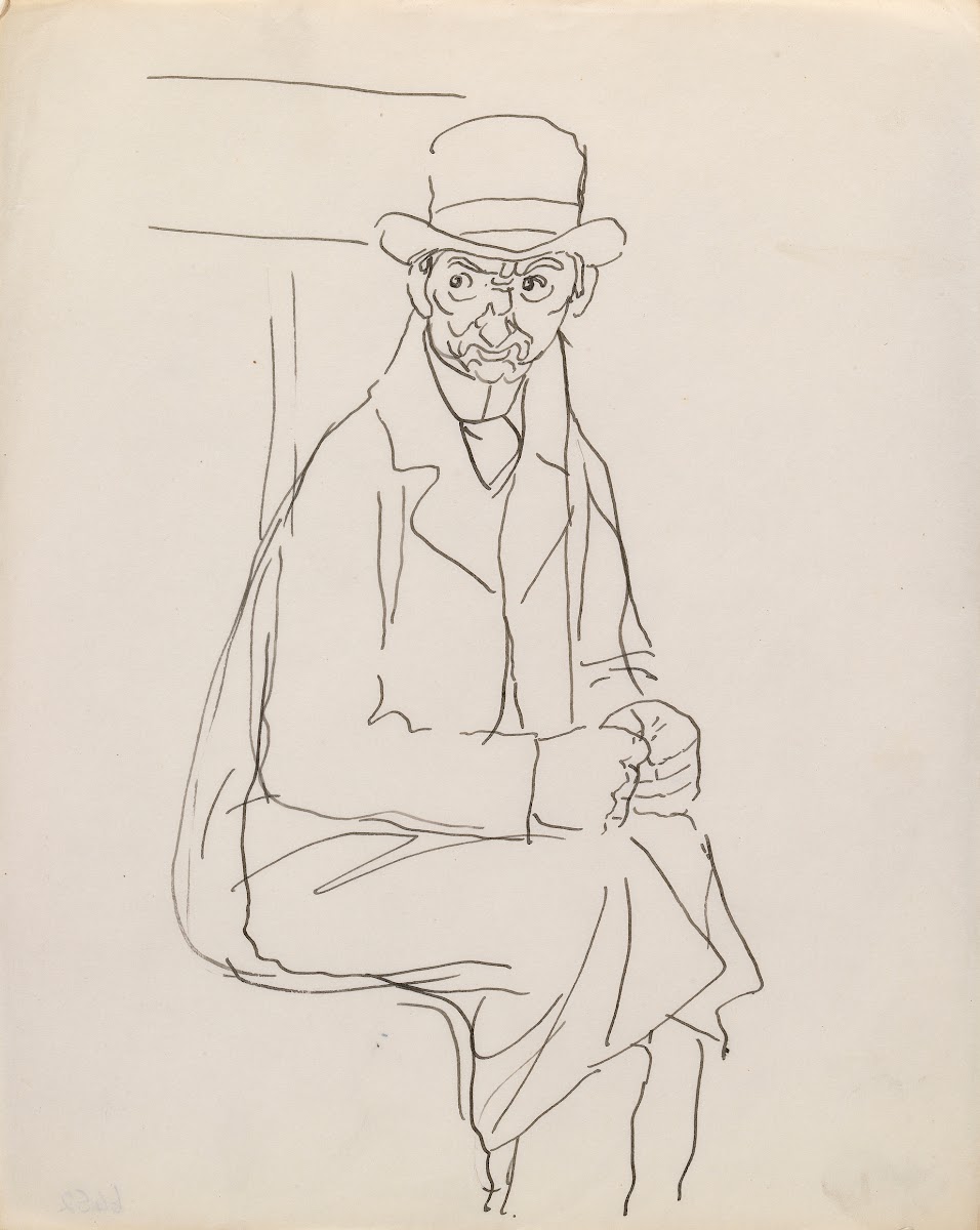 A Scowling Man on a Train