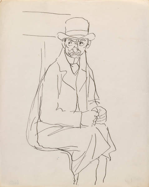 A Scowling Man on a Train