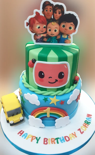 2 Tier Cocomelon Birthday Cake CB-NC438