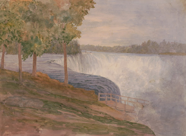 First sight of falls of Niagara before descending the ferry stairs Wednesday Jul