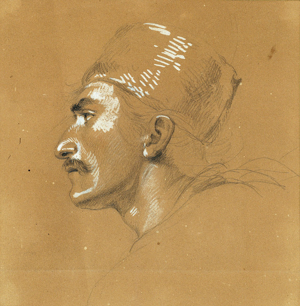 Porträtstudie zum Ausfall Nikolaus Zrinys vor der Festung Szigeth before 1825