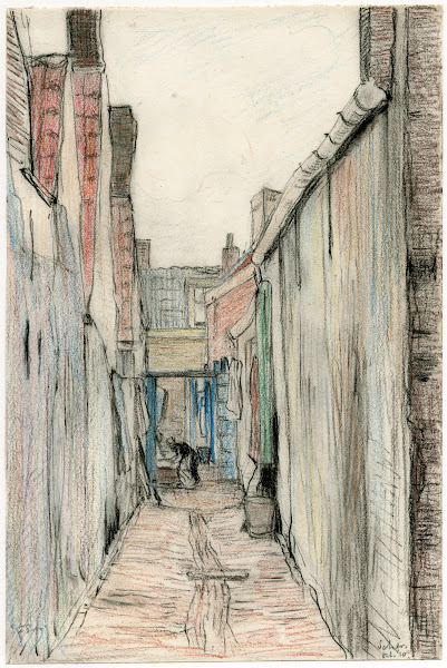 Een steegje te Scheveningen 1910