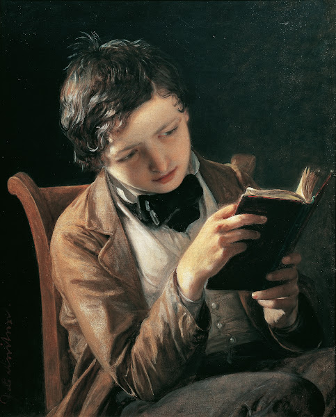 Reading boy around 1860
