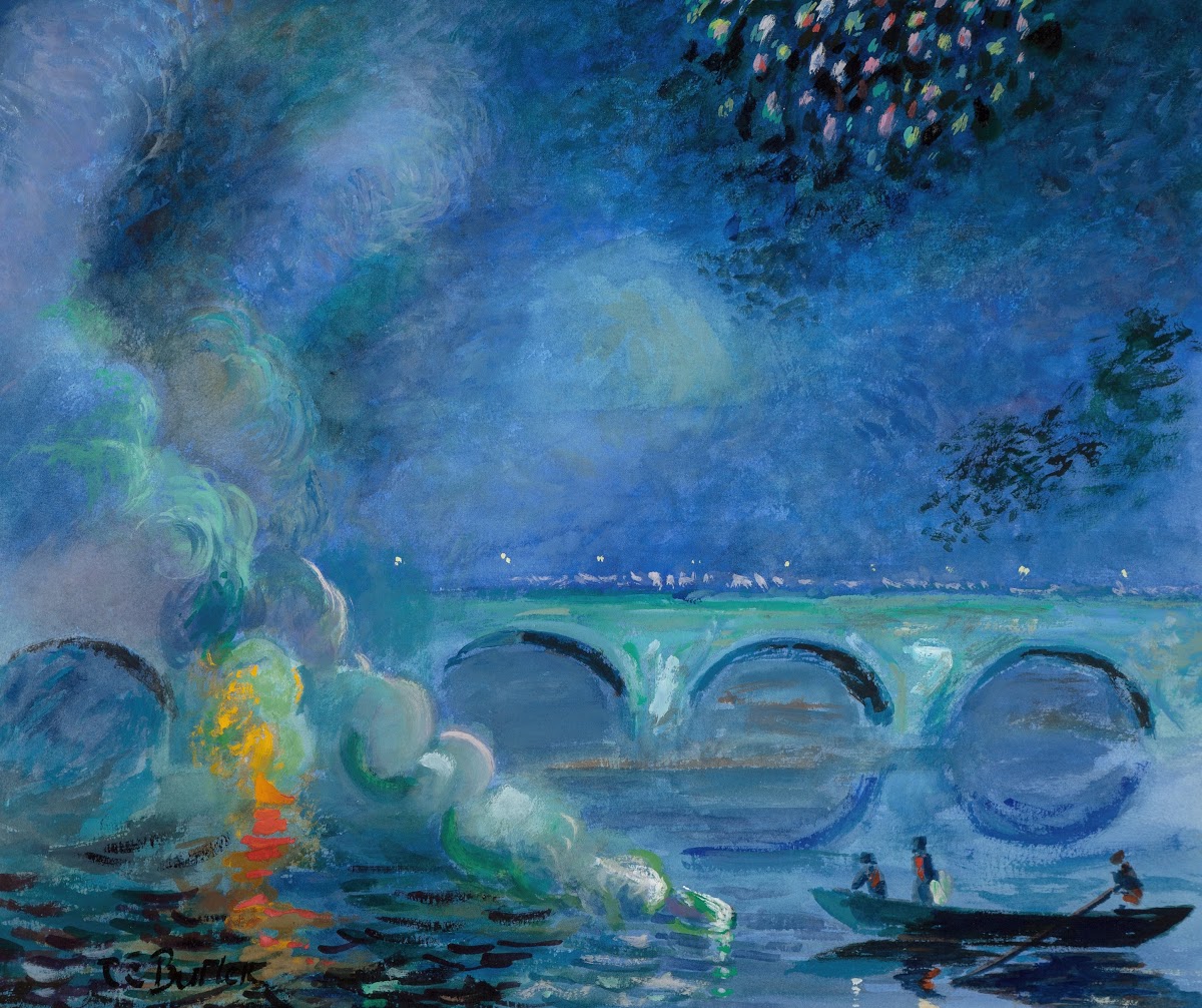 Fireworks Bridge at Vernon France circa 1908