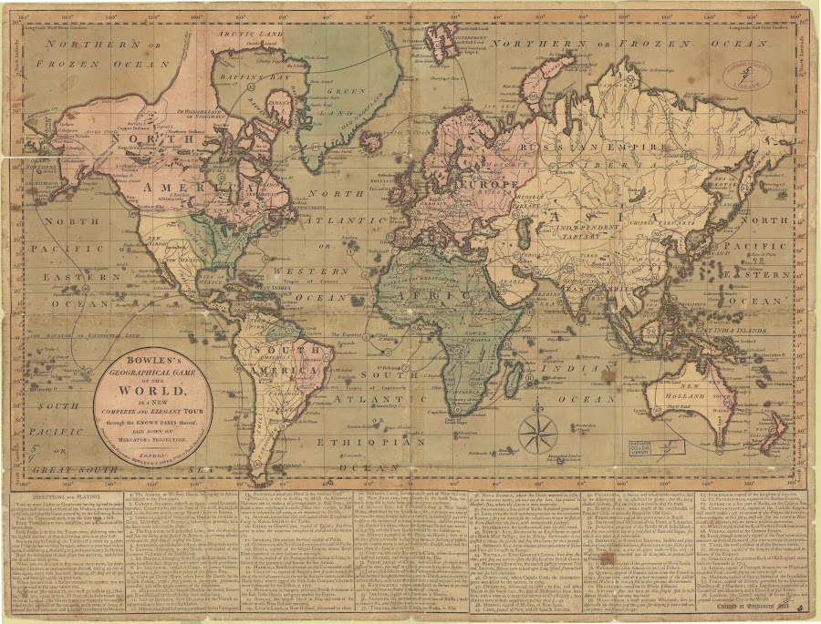1797_Bowles's geographical game of the world