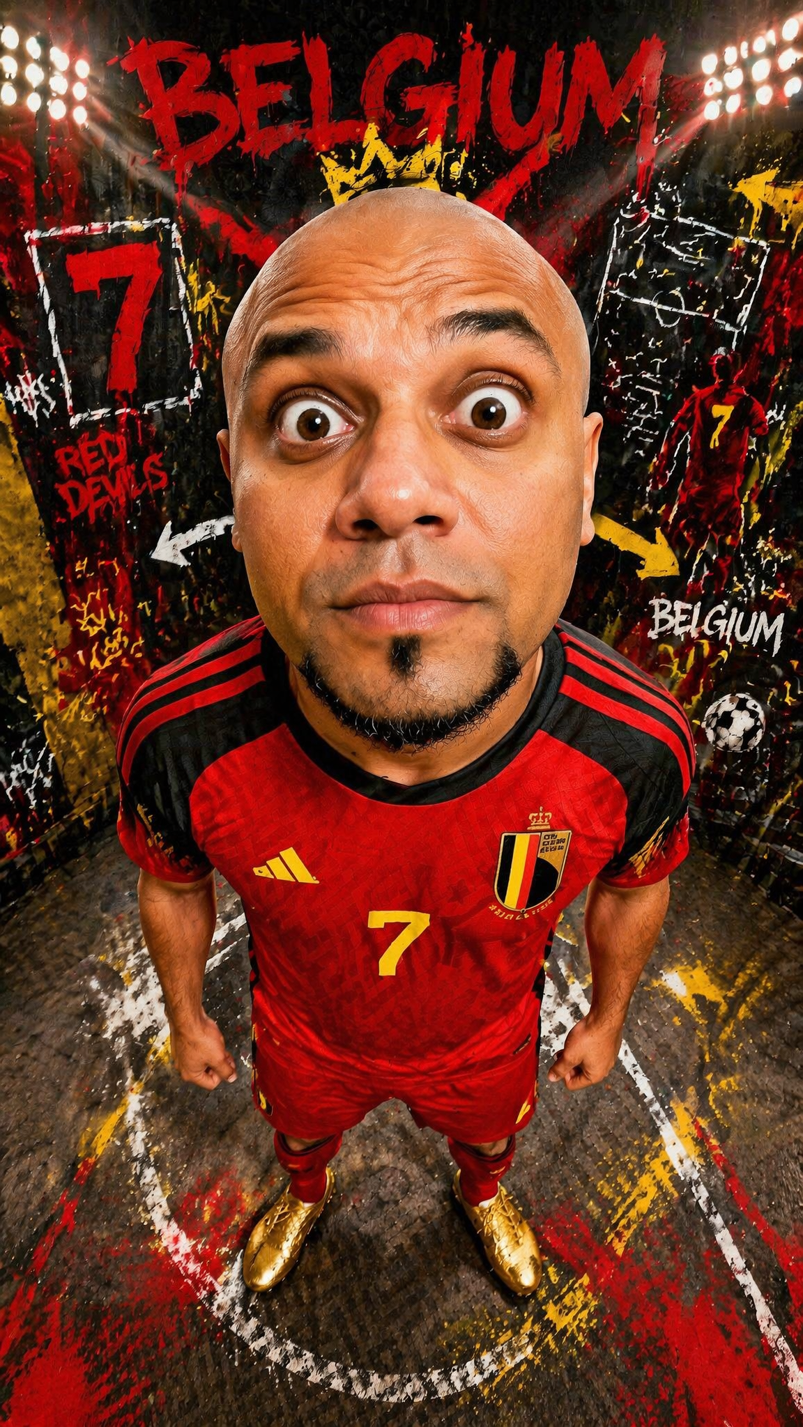 Retrato deportivo caricaturesco ultra detallado