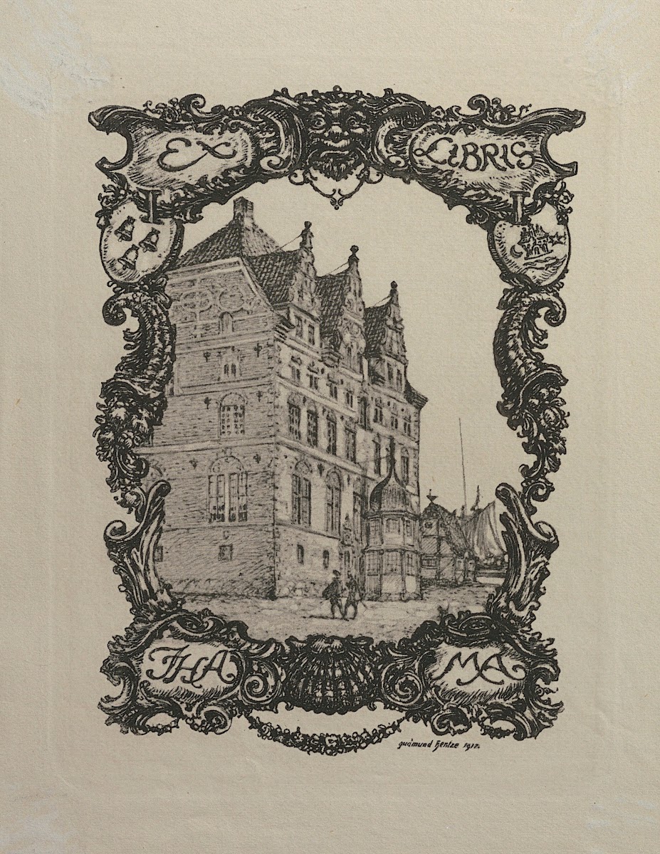 Ex libris  J H Andersen wholesaler Hellerup and wife 1917