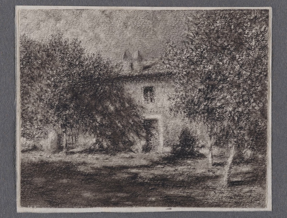 Maison à travers les arbres dit aussi Maison à Piana Corse 1920