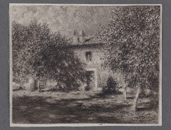 Maison à travers les arbres dit aussi Maison à Piana Corse 1920