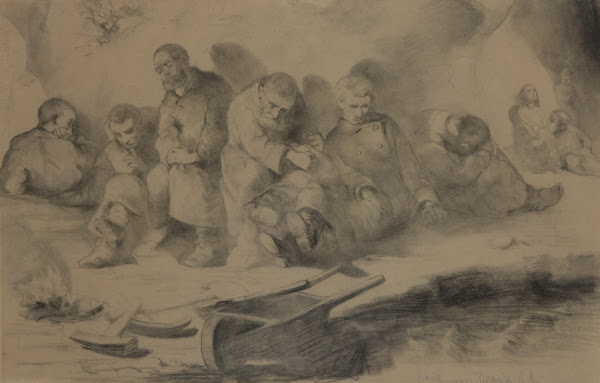 Study for the painting Sunday in the mine 1877