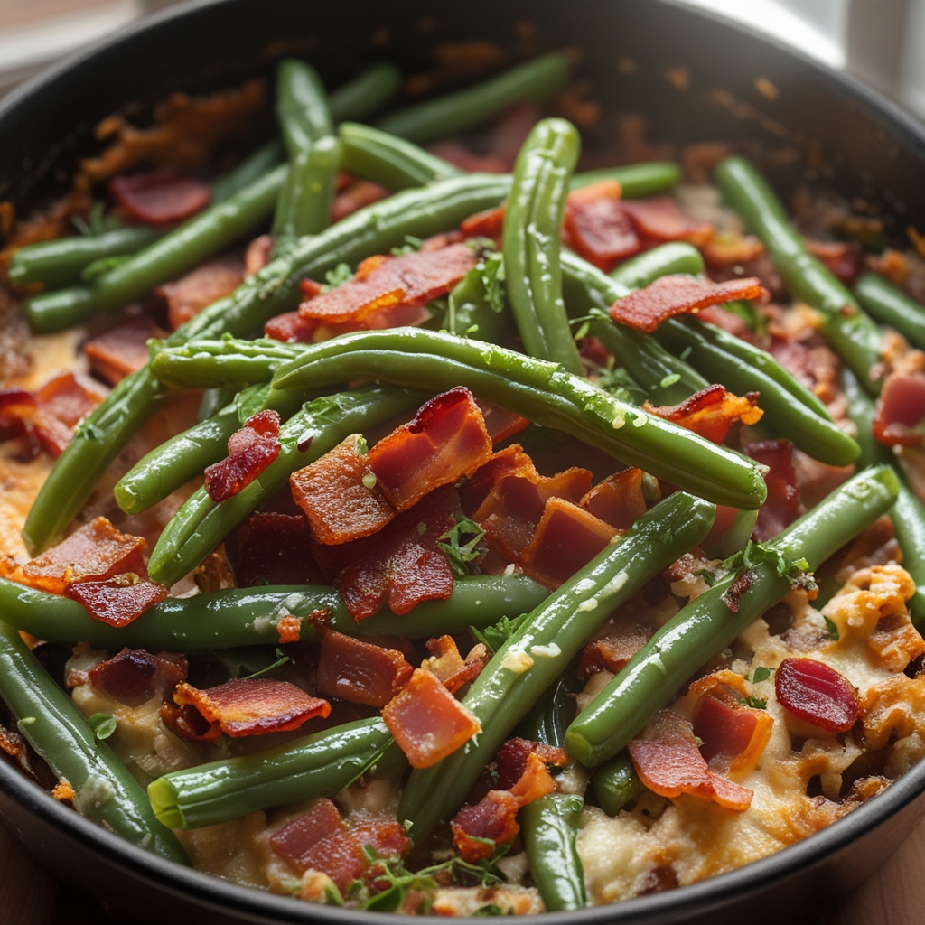 Bacon Loaded Green Bean Casserole – Easy, Comforting, and Family-Friendly