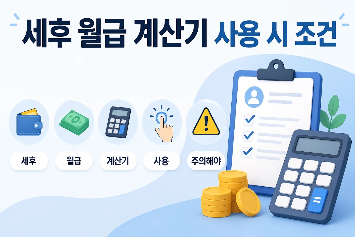 세후 월급 계산기 사용 시 주의해야 할 조건 5가지