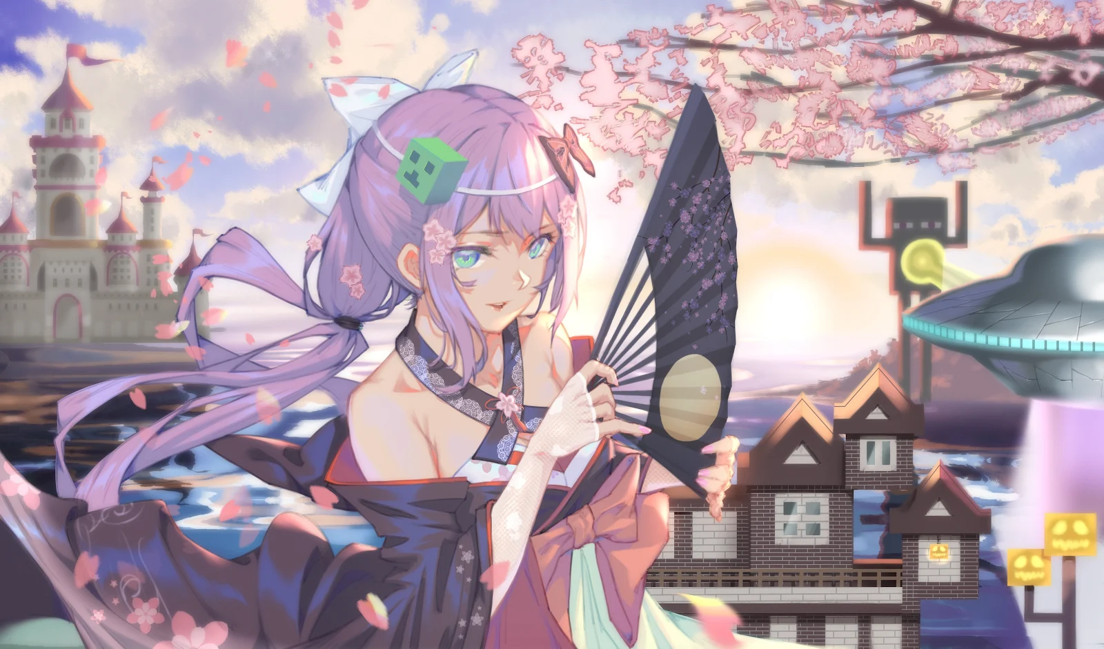 Anime, Anime Girls, Minecraft, Kamkac, Nijisanji 4K Desktop, iPhone Wallpaper Background