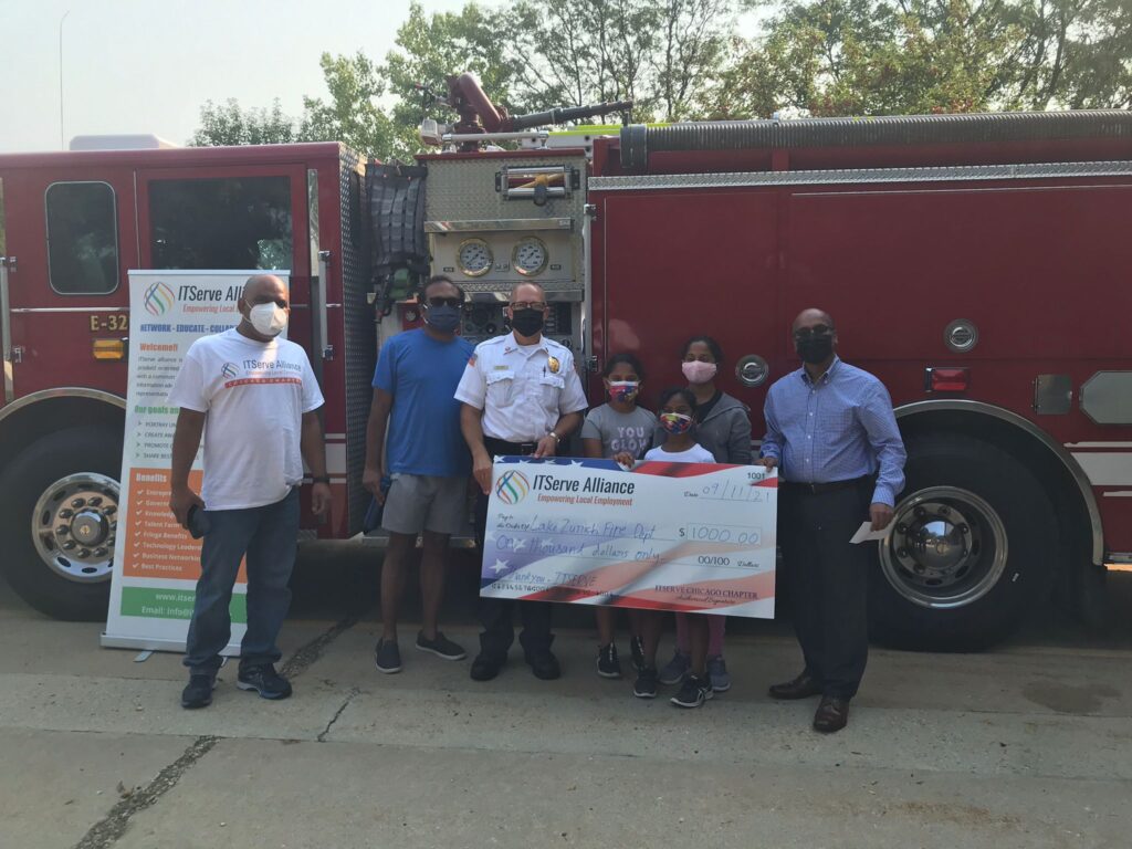 ITServe Alliance Chicago Chapter Donated $1000 to Lake Zurich Fire Department