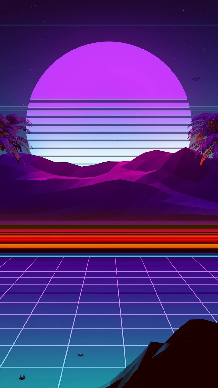 A Cool Aesthetics, Vaporwave, Synthwave, Retro Style, iOS Full HD iPhone Wallpaper for Free Download in High Quality [1080x1920]