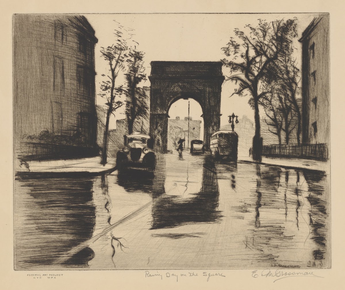 Rainy Day on the Square 1935 1943