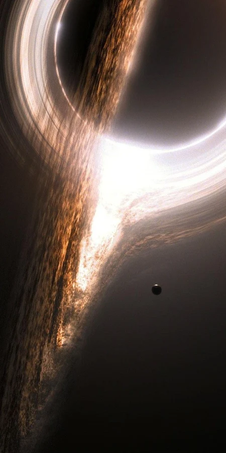 Gargantua Black Hole in Space iPhone Phone Wallpaper