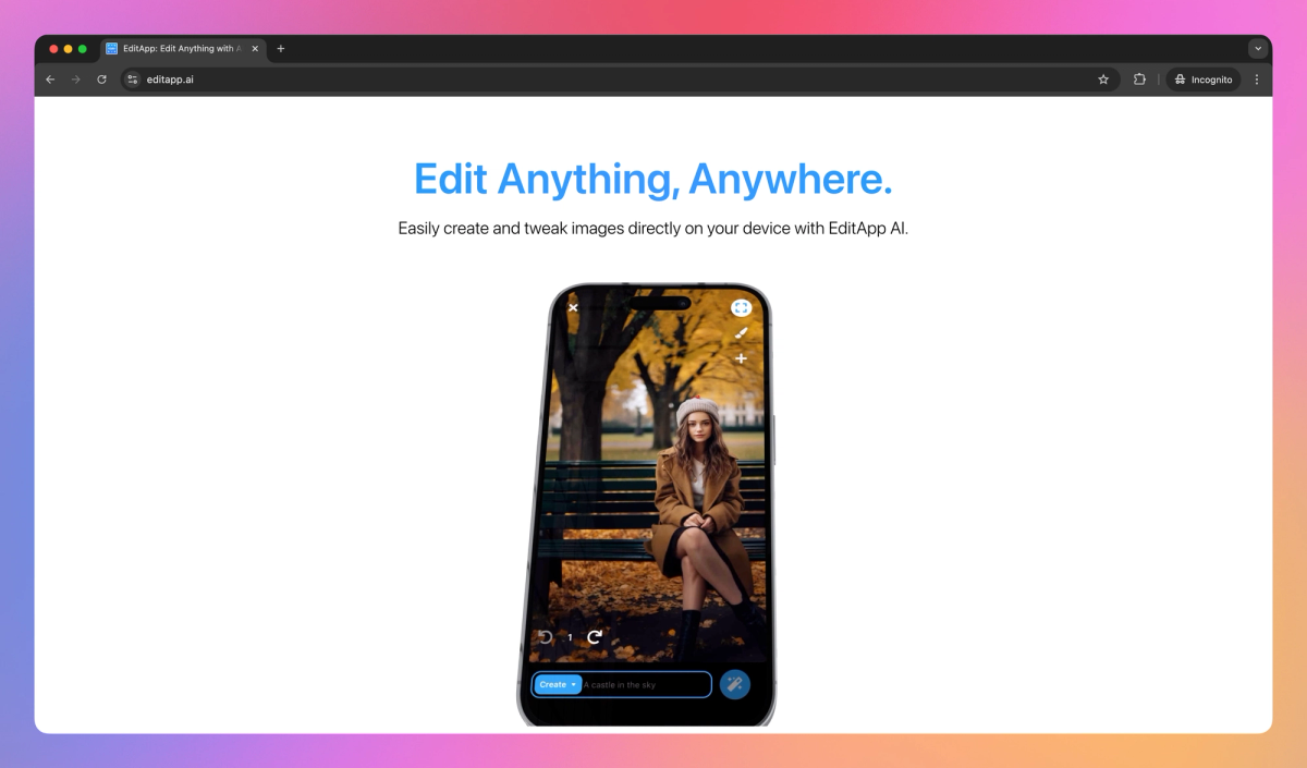 Captura de EditApp AI