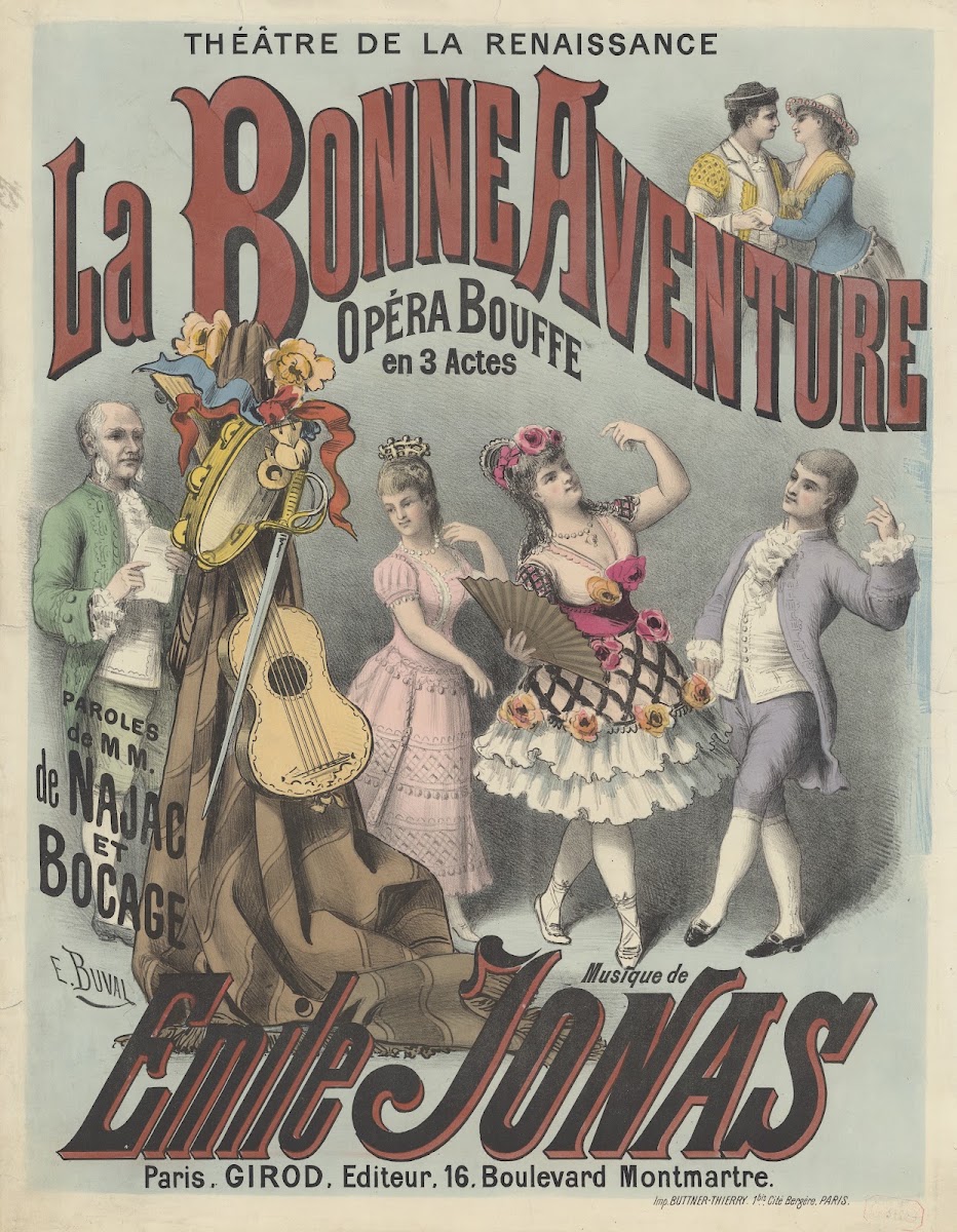 Théâtre de la Renaissance La Bonne aventure opéra bouffe en 3 actes 1882