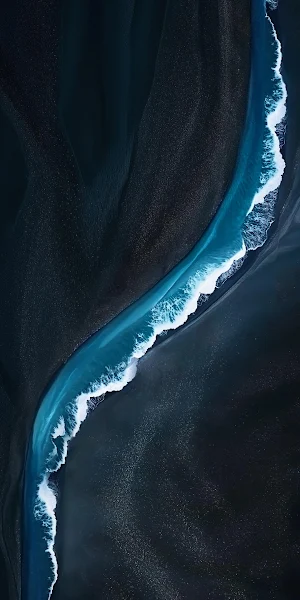 Dark Sand and Turquoise Water Full HD iPhone Wallpaper Background