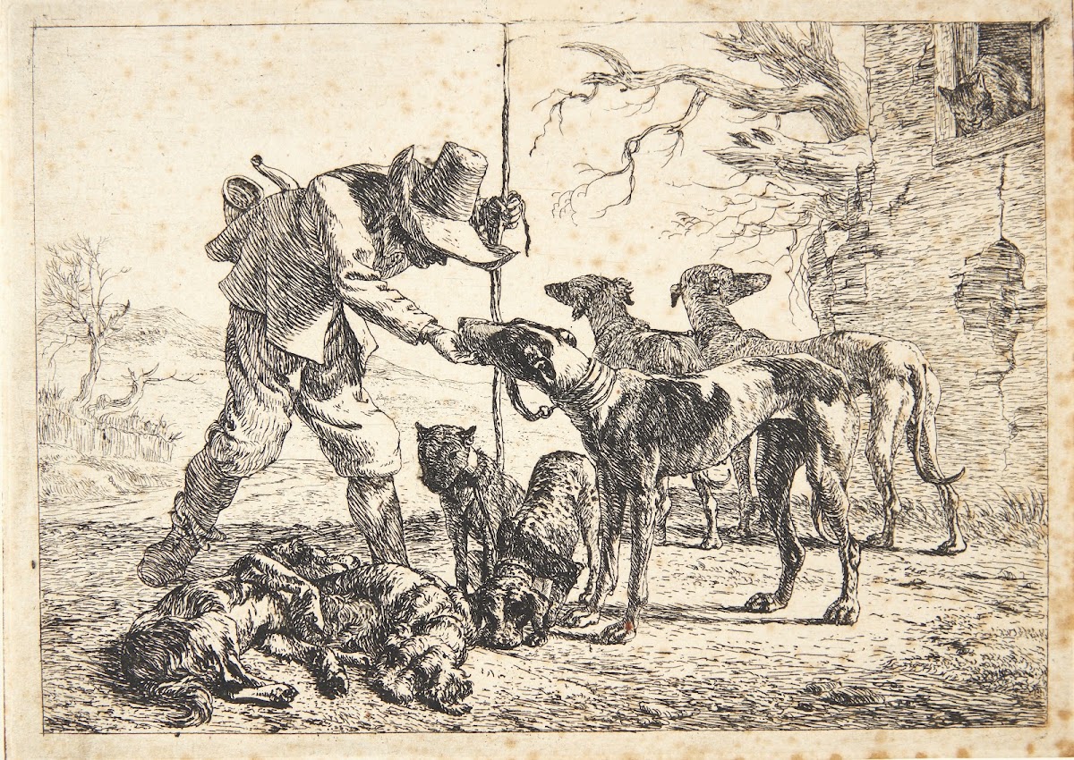Jæger med syv hunde 1638
