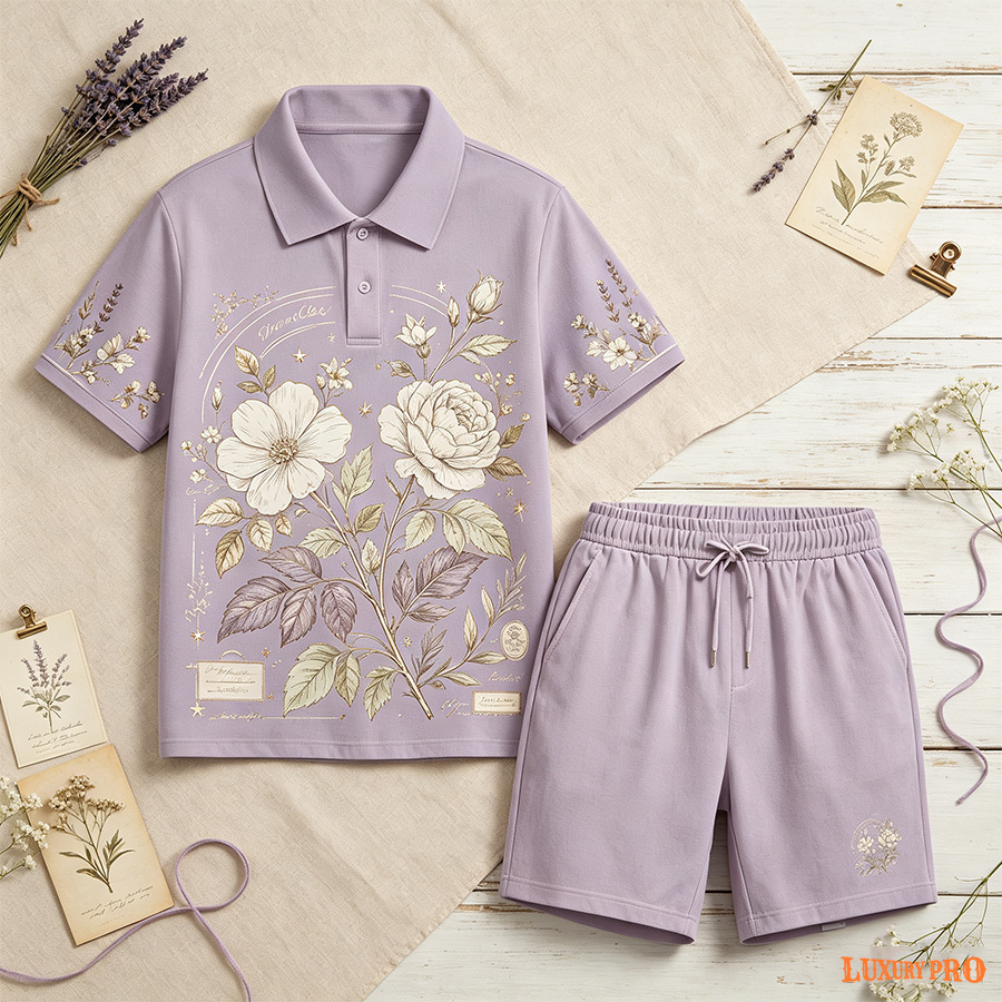 AOP HNH Button Up Polo Shirt & All Over Print Beach Shorts Set