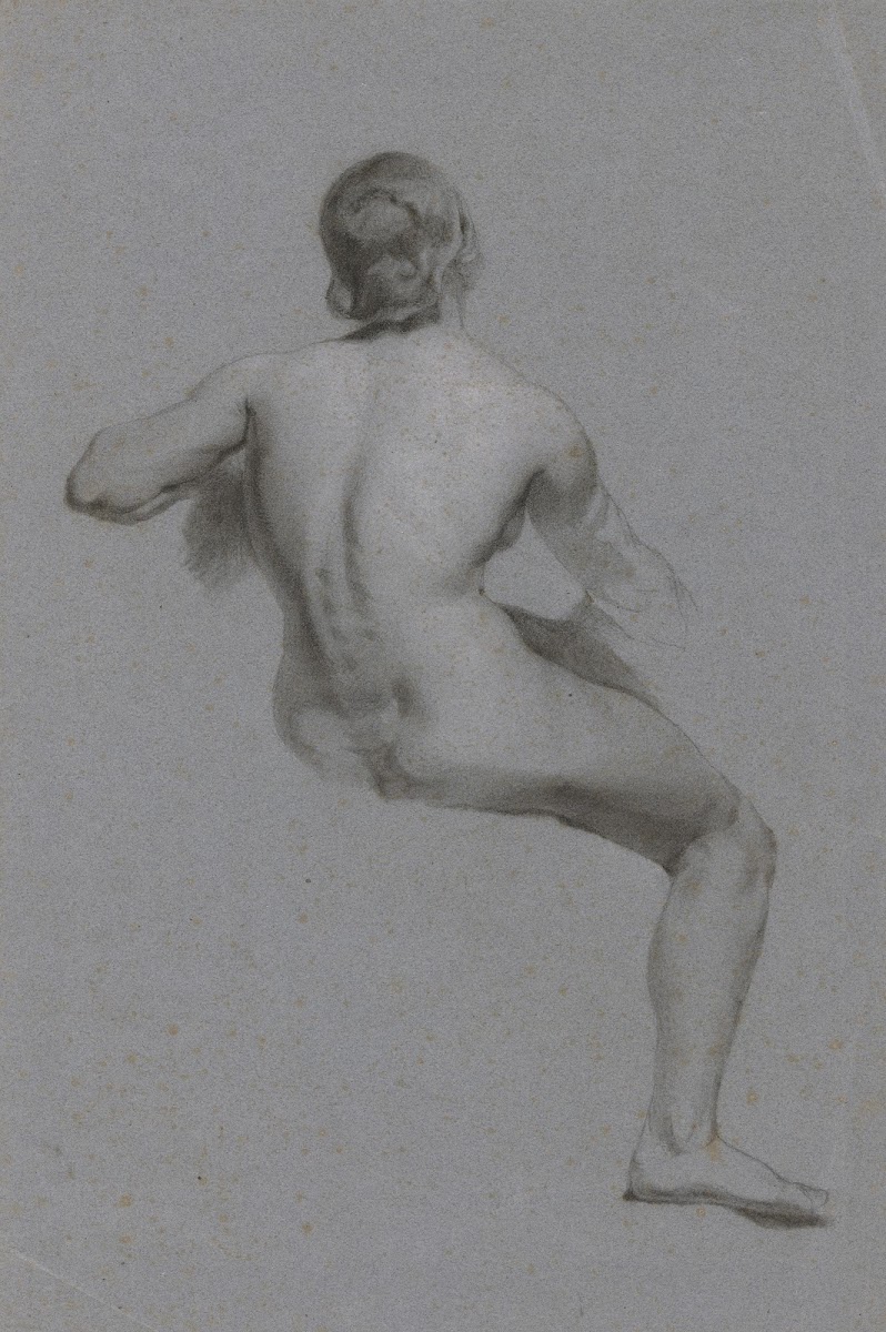 Female nude from behind 1870