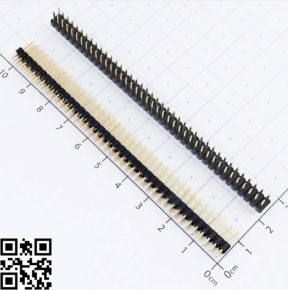 Hàng Rào Đực Đôi 2.54mm 80 Chân 2 Hàng Cao 11.2mm Xuyên Lỗ Chân Mạ Vàng