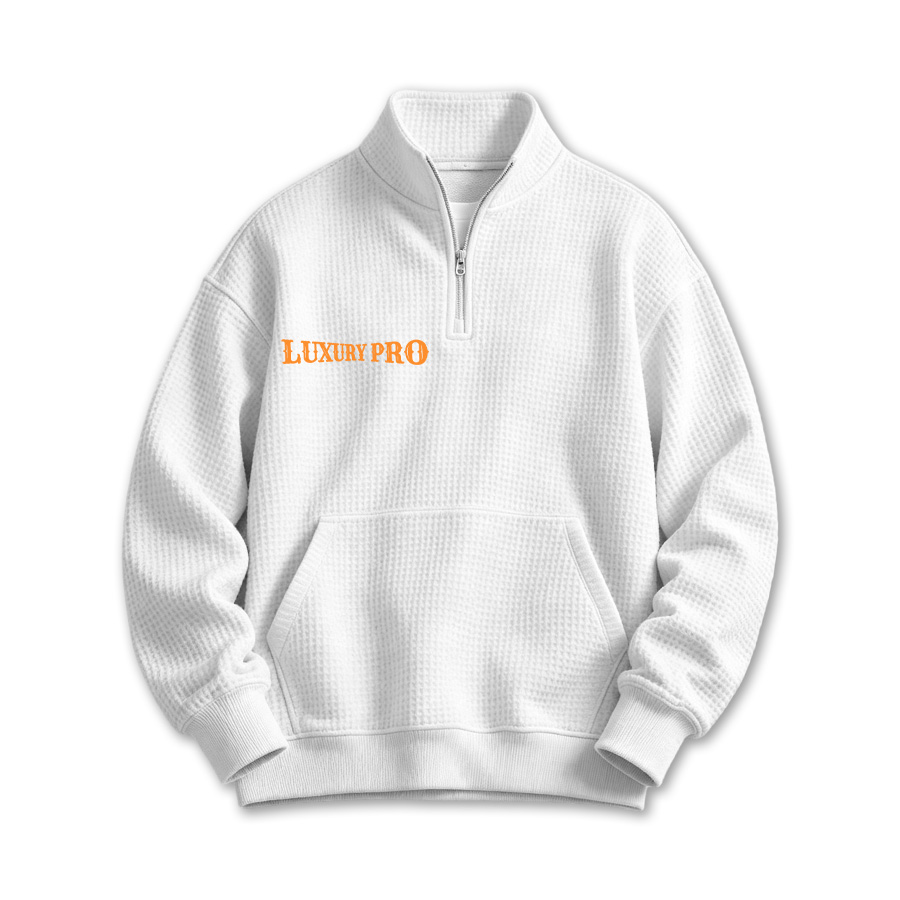 2D Waffle Half‑Zip Sweatshirt-280g
