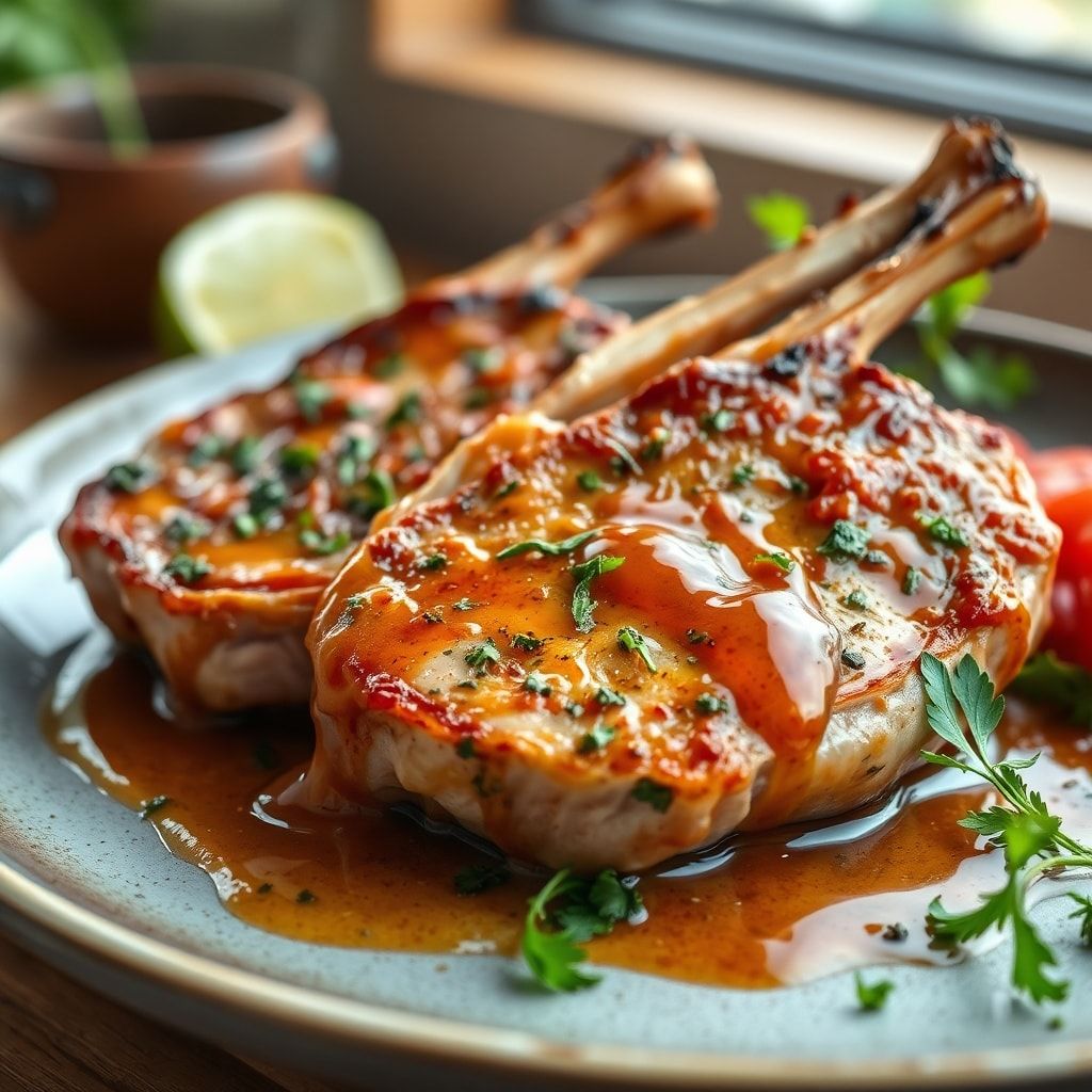 Juicy Mediterranean Pork Chops with Fresh Herb Marinade – Easy One-Pan Dinner finished