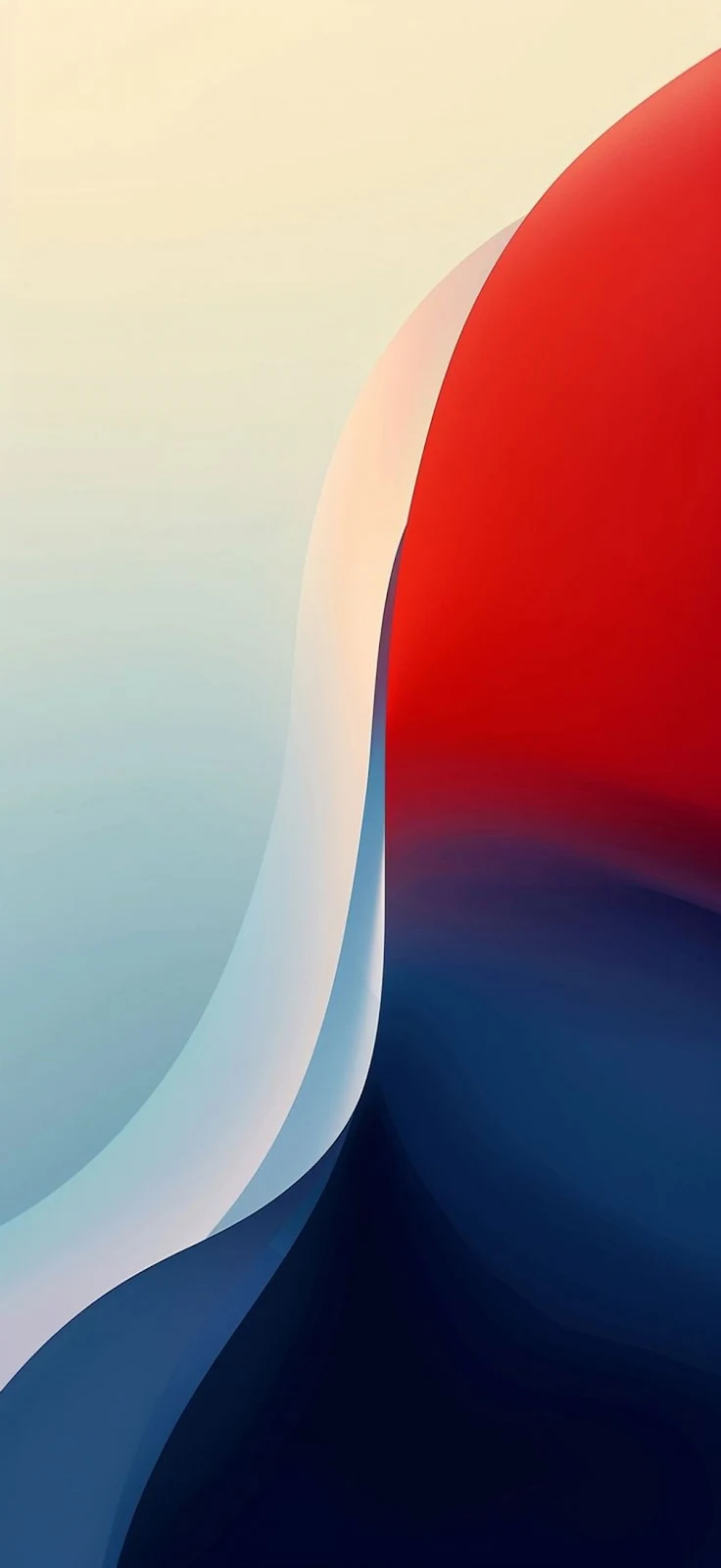 Abstract Curved Color Waves - Minimalist Digital Art Full HD iPhone Wallpaper (1200x2607)