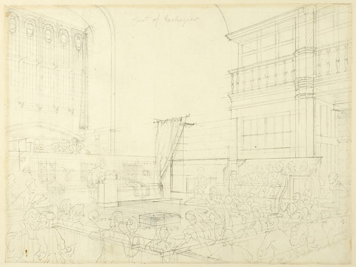 Study for Court of Exchequer from Microcosm of London 1808