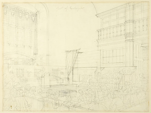 Study for Court of Exchequer from Microcosm of London 1808