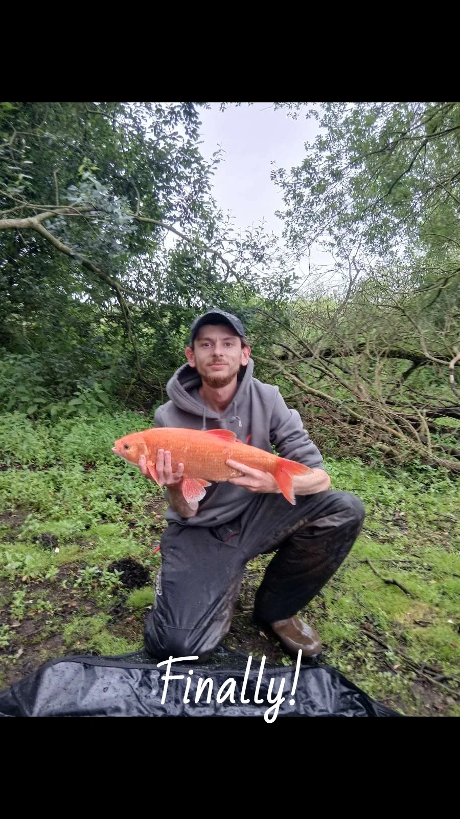 Andrew Beaton with a 6.2lb Golden Orfeide hybrid caught on worms from a wild pond
