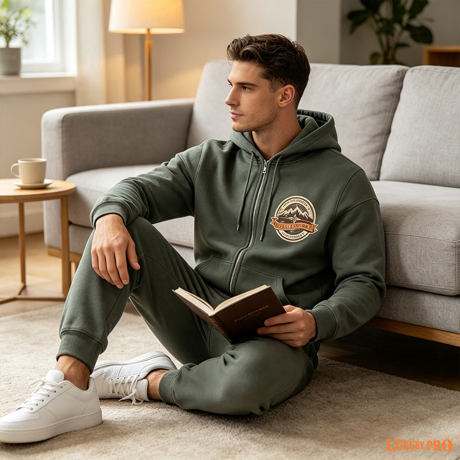 AOP GTS Zip up Hoodie with Double Hoods 230g + GTS Sweatpants