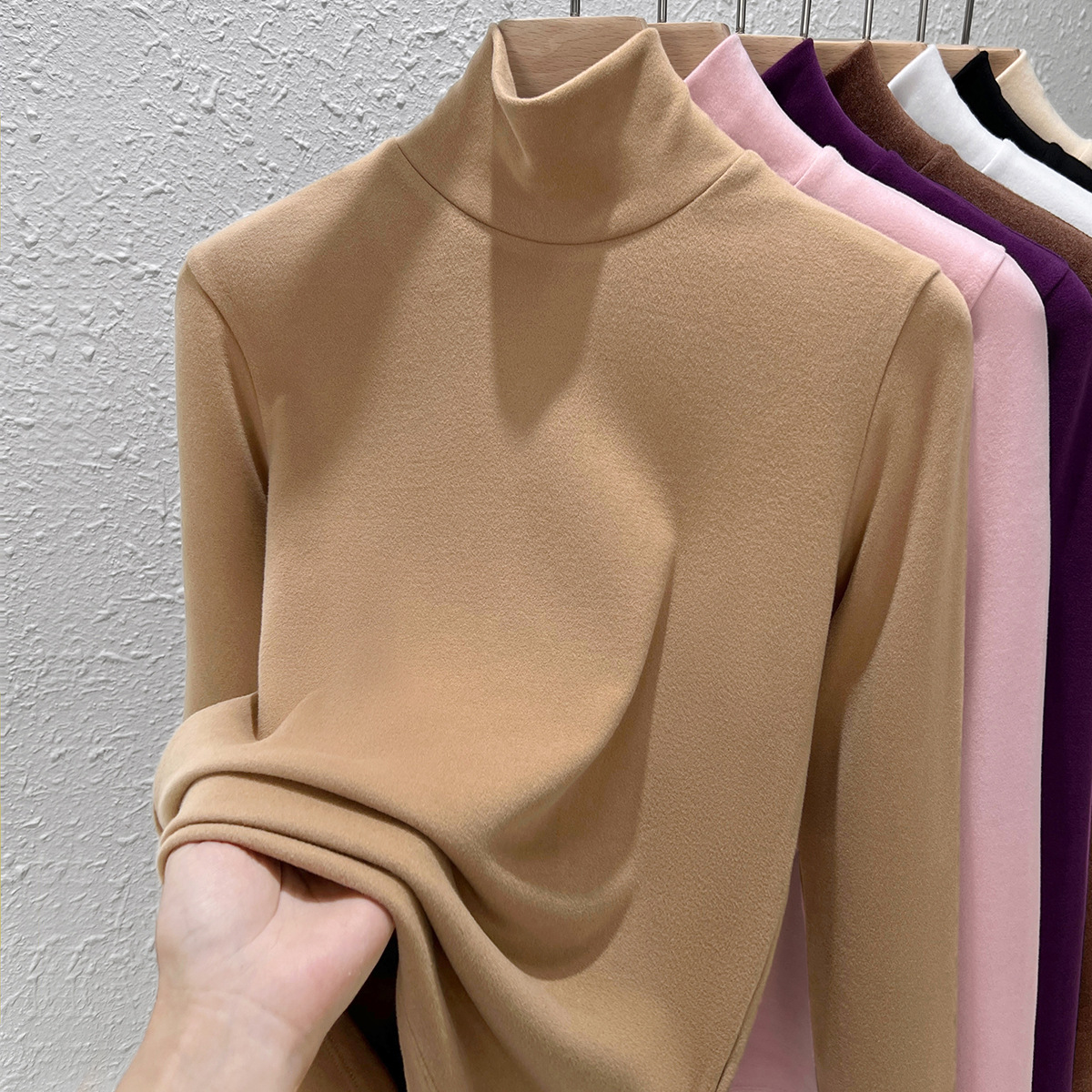 Women's Long Sleeve Base Layer Shirt with Standing Collar