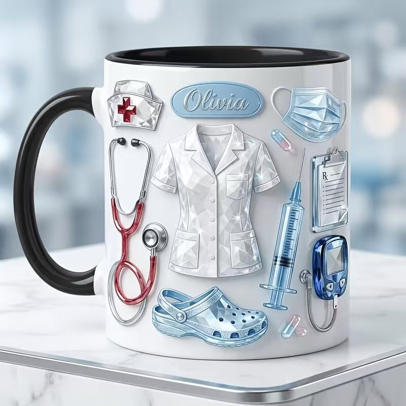 Keramik-Kaffeetasse mit Motiv, 301-400ml