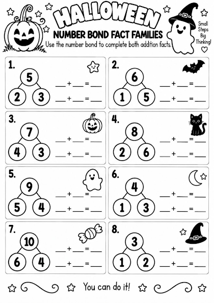 Halloween Number Bond Fact Families