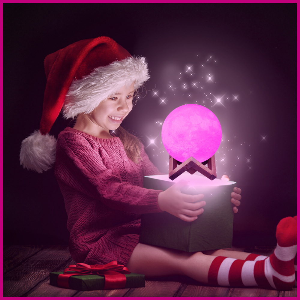 LED-Mondlampe mit Bluetooth-Lautsprecher und Touchsteuerung