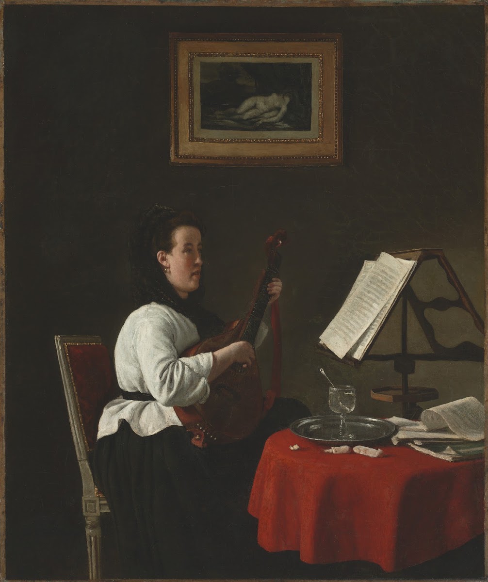 Young Woman with a Mandolin Portrait of Louison Köhler c 1873 1874