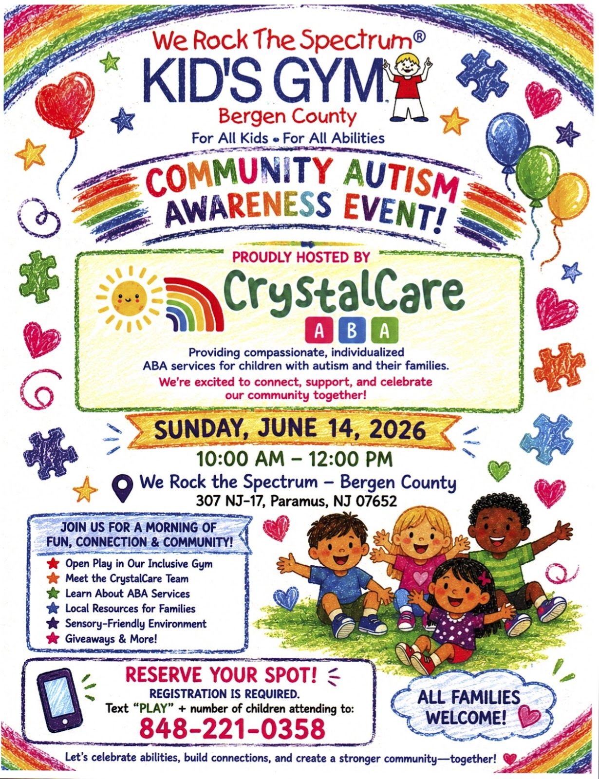 Community Autism Awareness Event – Sunday June 14, 2026 at We Rock the Spectrum Bergen County, 10am–12pm