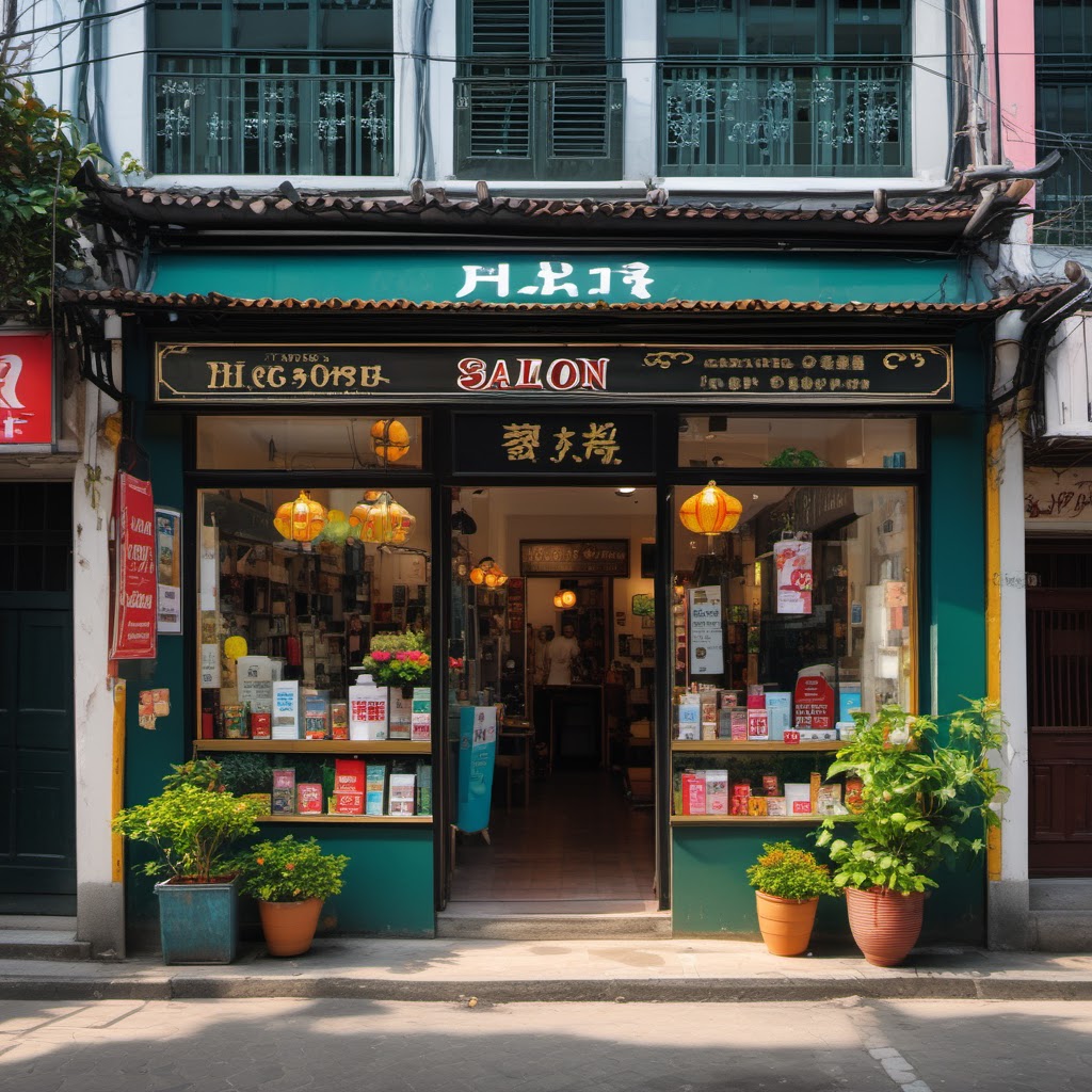 Hình minh họa: Khung cảnh cửa hàng và quy trình kinh doanh