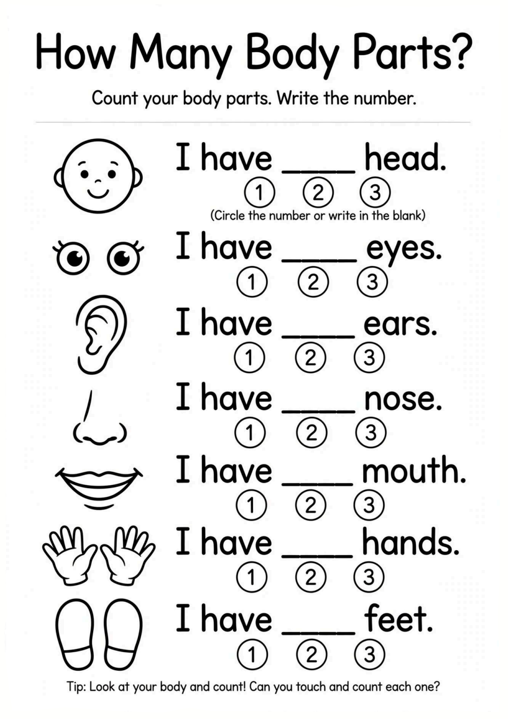 How Many Body Parts?