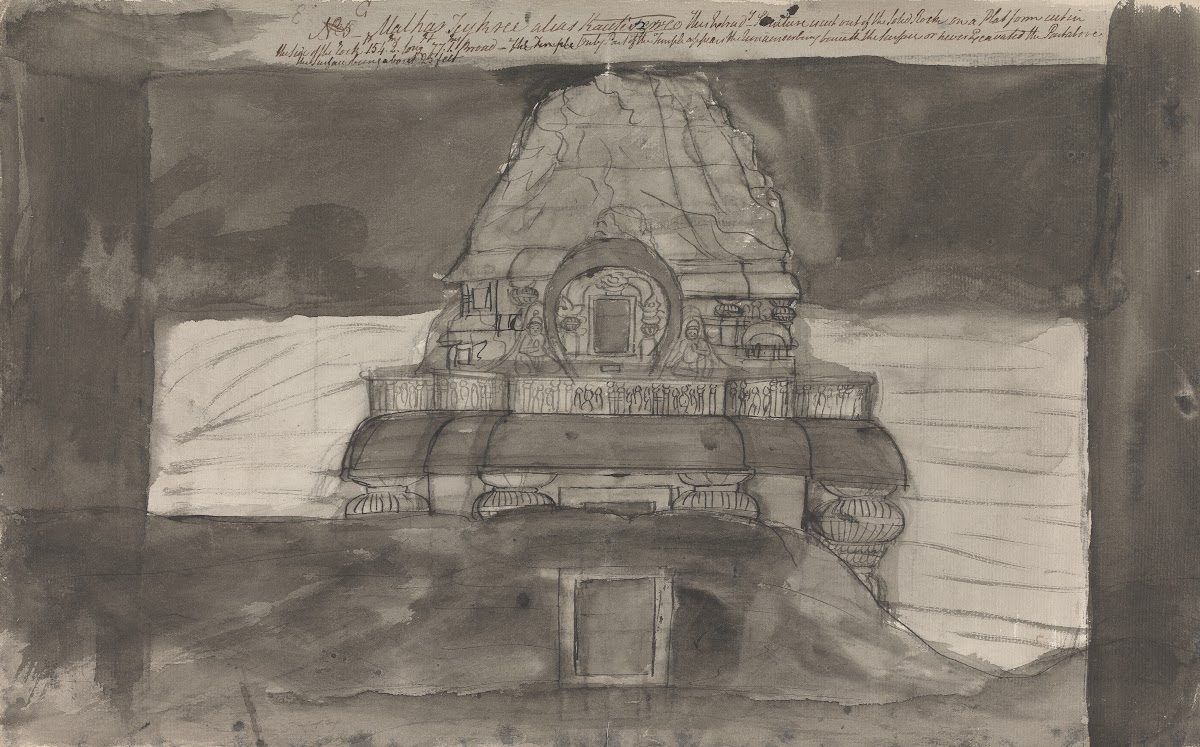 View of a Rock Carved Temple Ellora 1793