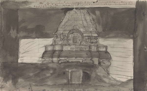 View of a Rock Carved Temple Ellora 1793