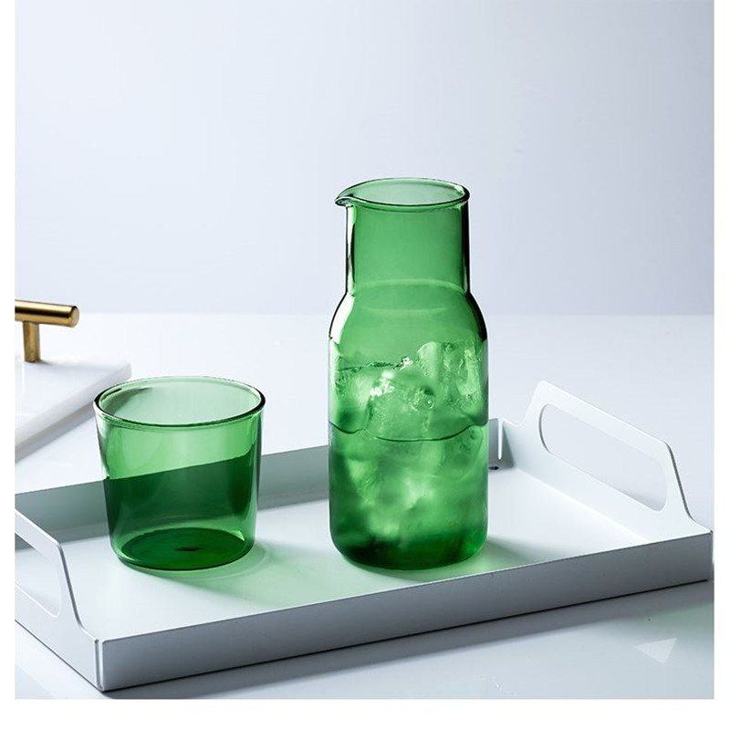 Glass pitcher with glass, heat-resistant